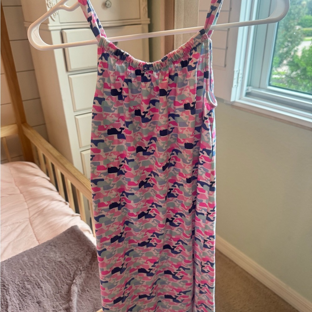 Vineyard Vines Girls Pink and Blue Whale Dress